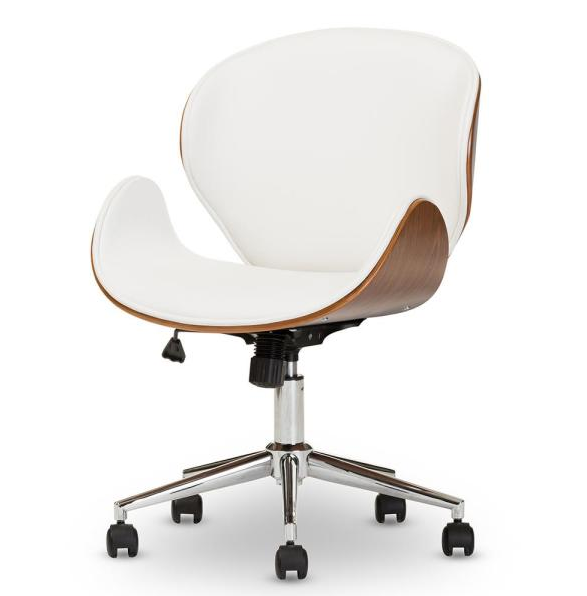 Bruce White Faux Leather Upholstered Office Chair