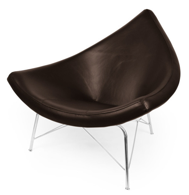 Coconut Chair, Aniline Leather, Choco Brown