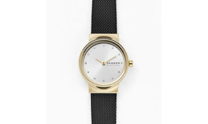 Freja-Two-Hand-Black-Steel-Mesh-Watch