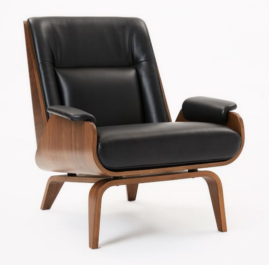 Paulo Bent Ply Leather Chair
